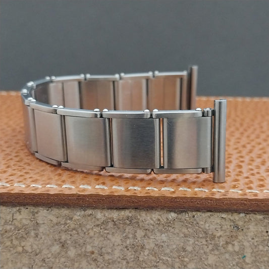 Vintage 20mm 19mm HC Rivet Link Swiss Stainless Steel Classic 1960s Watch Band