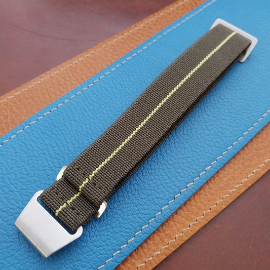 20mm Marine Nationale MN French Parachute Green & Yellow Elastic Watch Strap