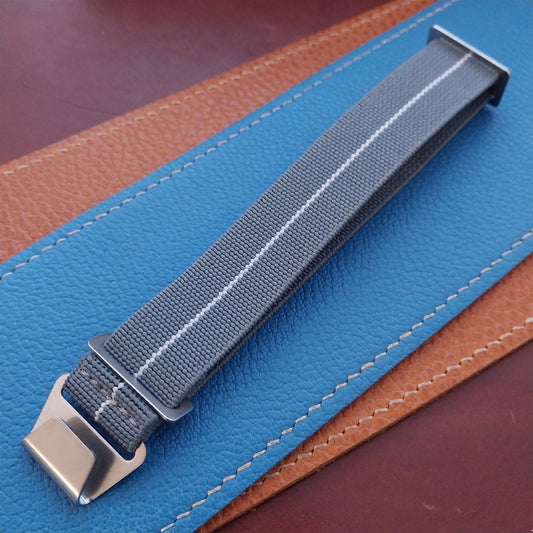 20mm Marine Nationale MN French Parachute Gray & White Elastic Watch Strap