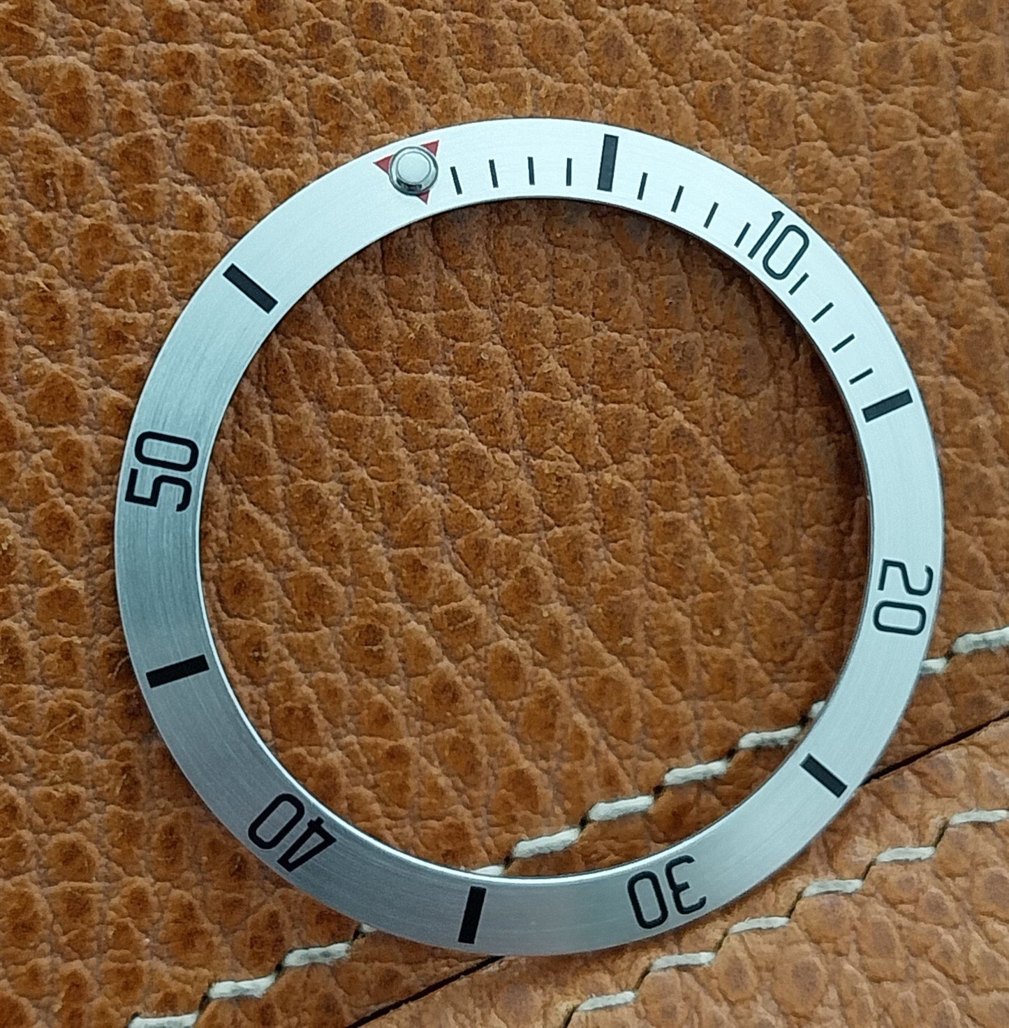 38mm x 30.5mm Silver Black & Red Seiko Mod Watch Aluminum Bezel Insert