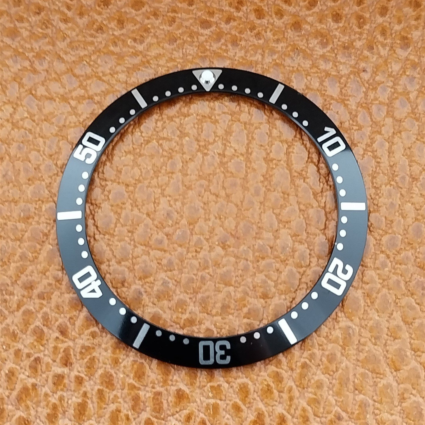 38mm x 30.5mm Black & Silver Watch Modding Aluminum Bezel Insert