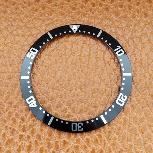 38mm x 30.5mm Black & Silver Watch Modding Aluminum Bezel Insert