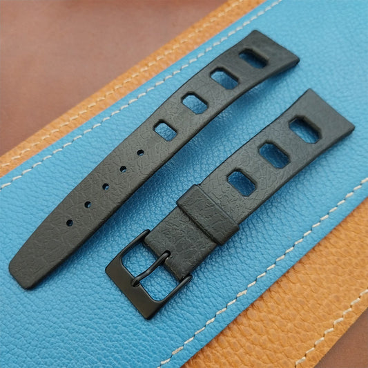 Vintage 20mm Skindiver Black Aqua GS Watch Strap & Black Buckle