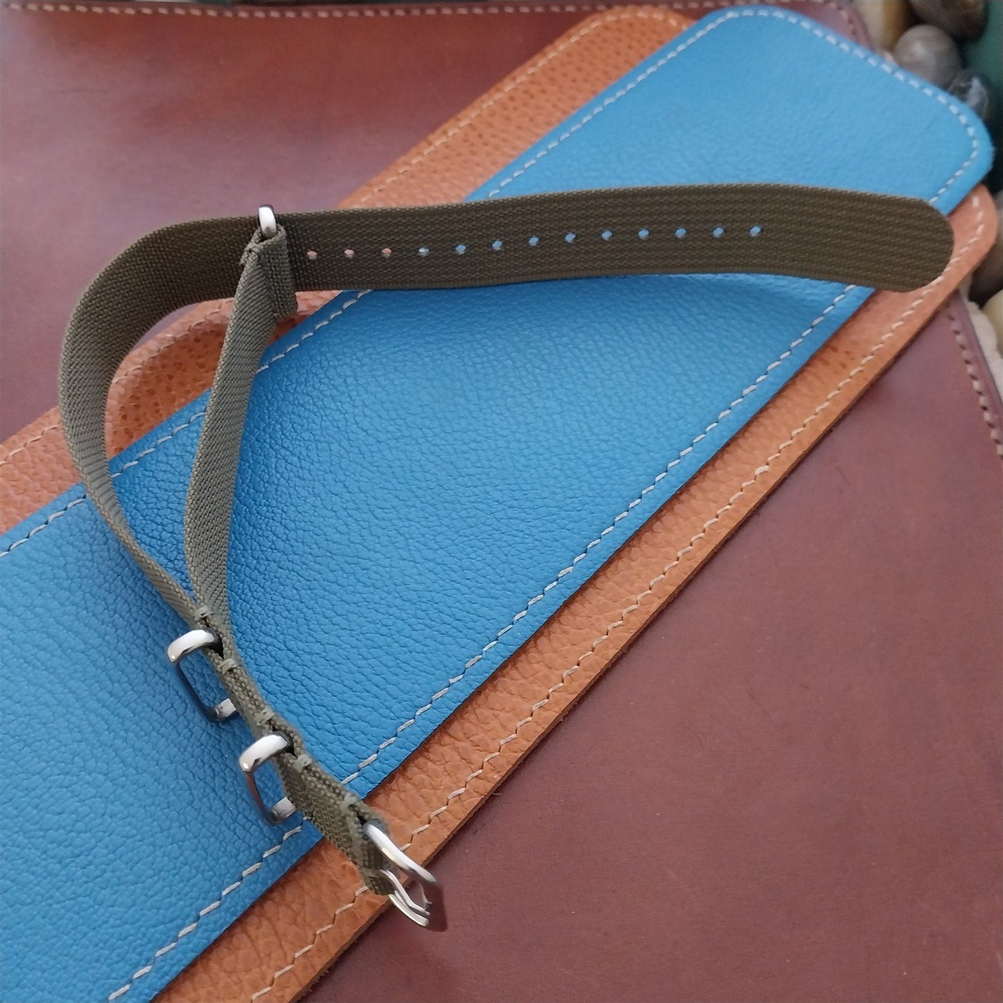 20mm Ribbed Green Nylon Classic NATO G10 Watch Strap