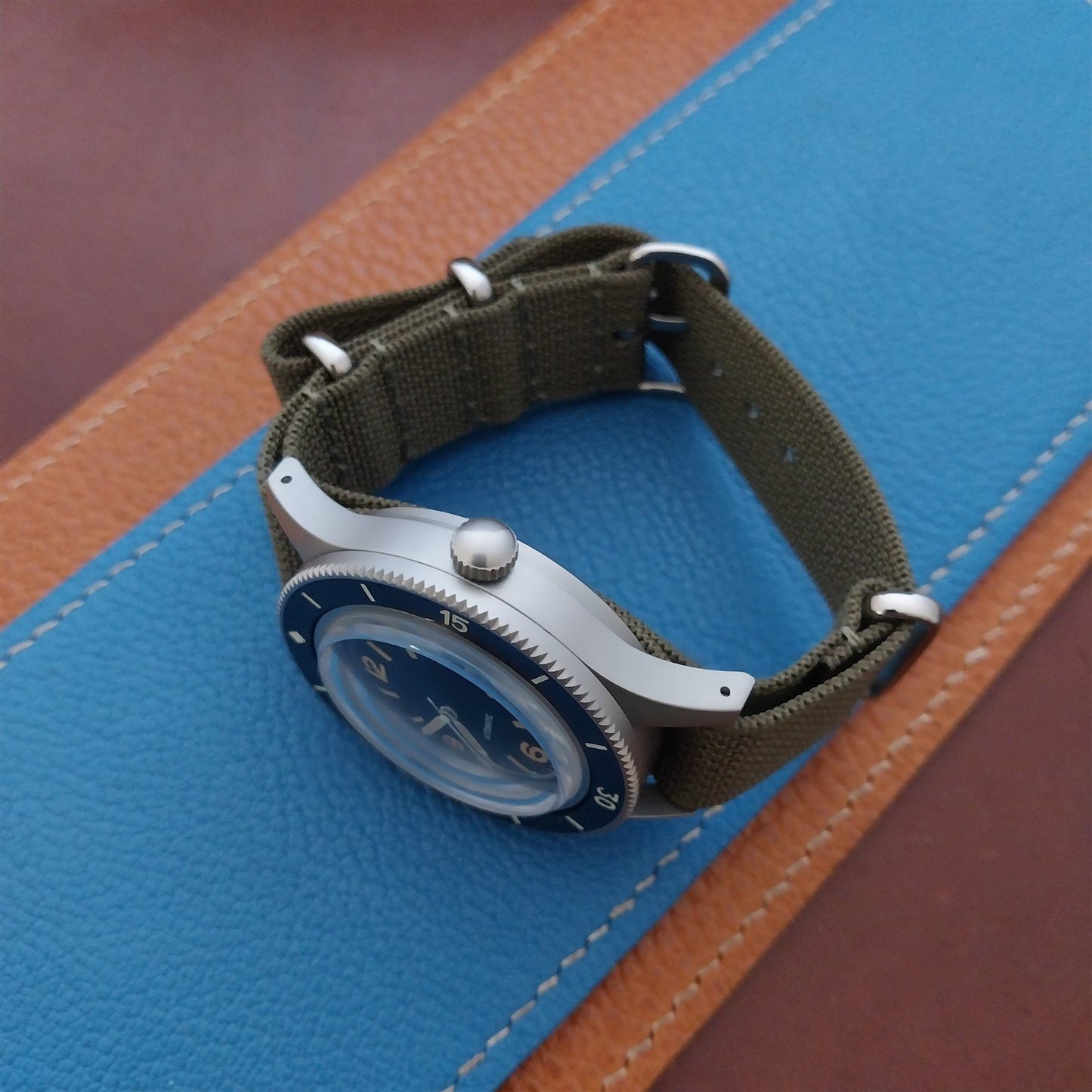 20mm Ribbed Green Nylon Classic NATO G10 Watch Strap