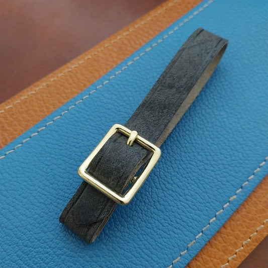 Blue Pueblo Leather Pocket Watch Fob Strap & Polished Brass Finish Buckle