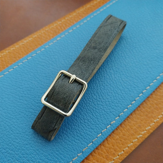 Blue Pueblo Leather Pocket Watch Fob Strap & Polished Nickel Finish Buckle