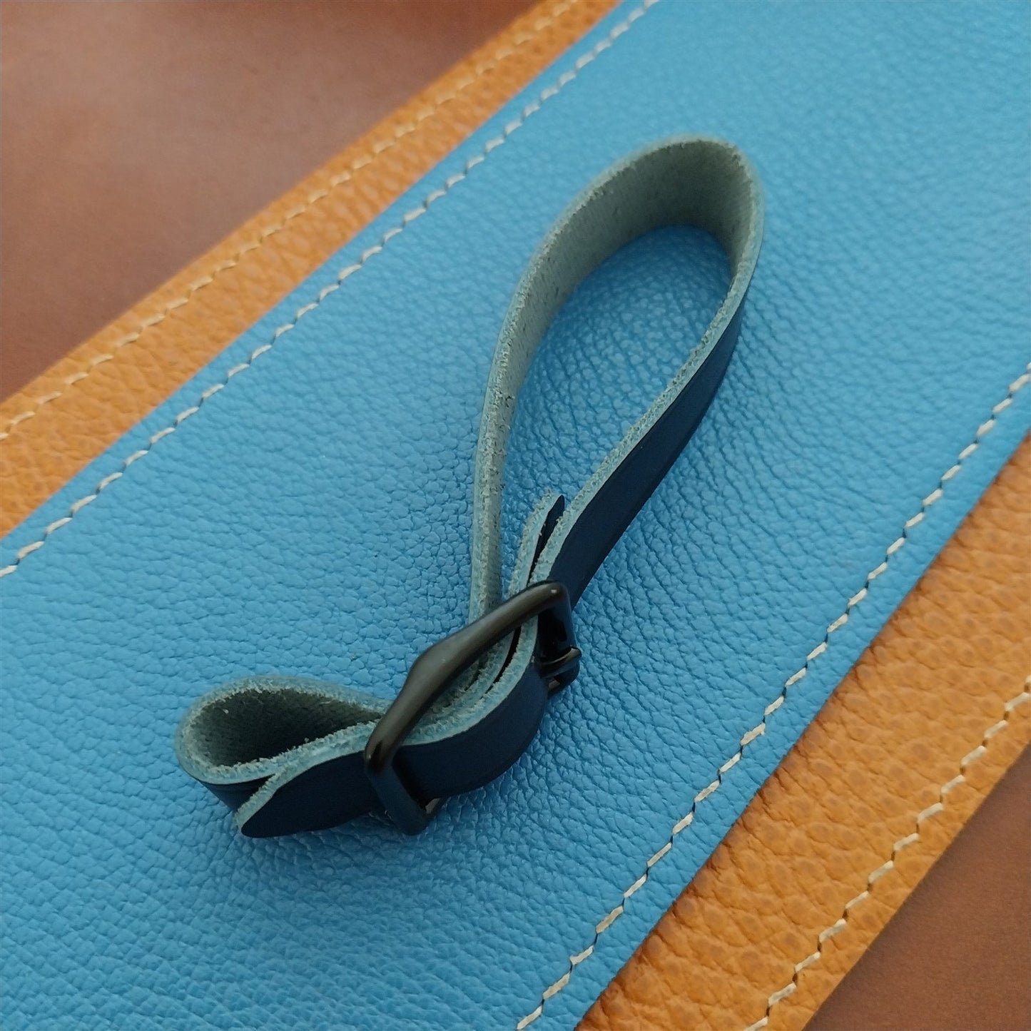 Ilcea Museum Calf Leather Pocket Watch Fob Strap & Black Finish Buckle