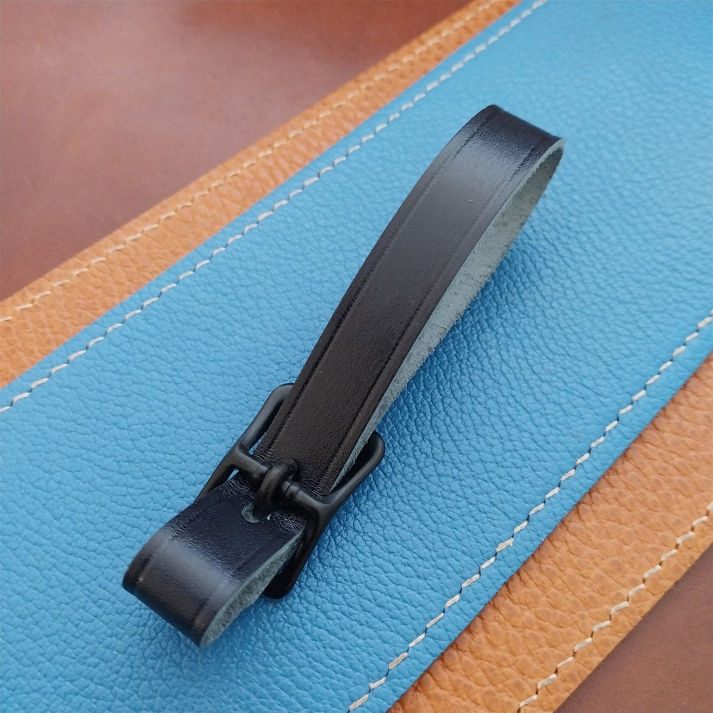 Ilcea Museum Calf Leather Pocket Watch Fob Strap & Black Finish Buckle