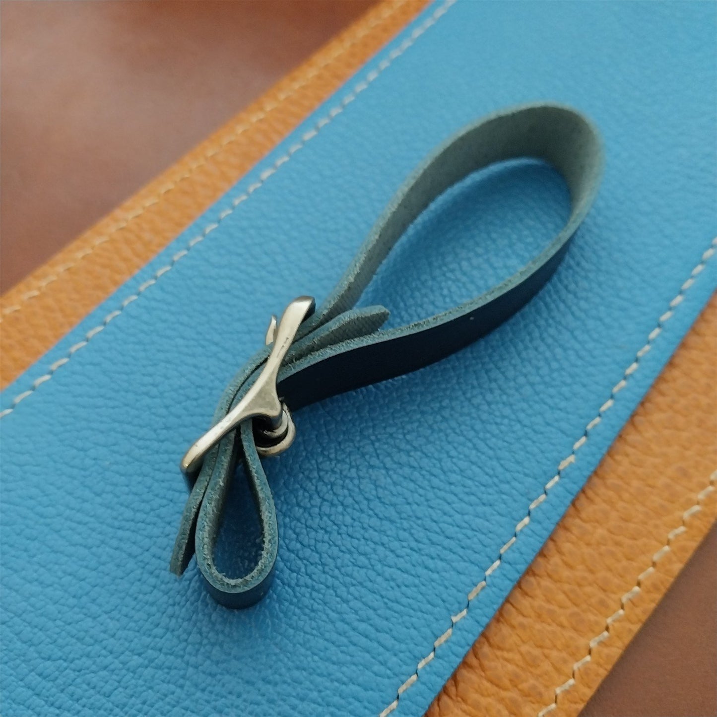 Ilcea Museum Calf Leather Pocket Watch Fob Strap & Antique Nickel Finish Buckle