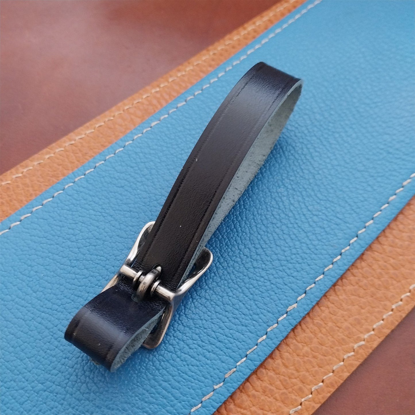 Ilcea Museum Calf Leather Pocket Watch Fob Strap & Antique Nickel Finish Buckle