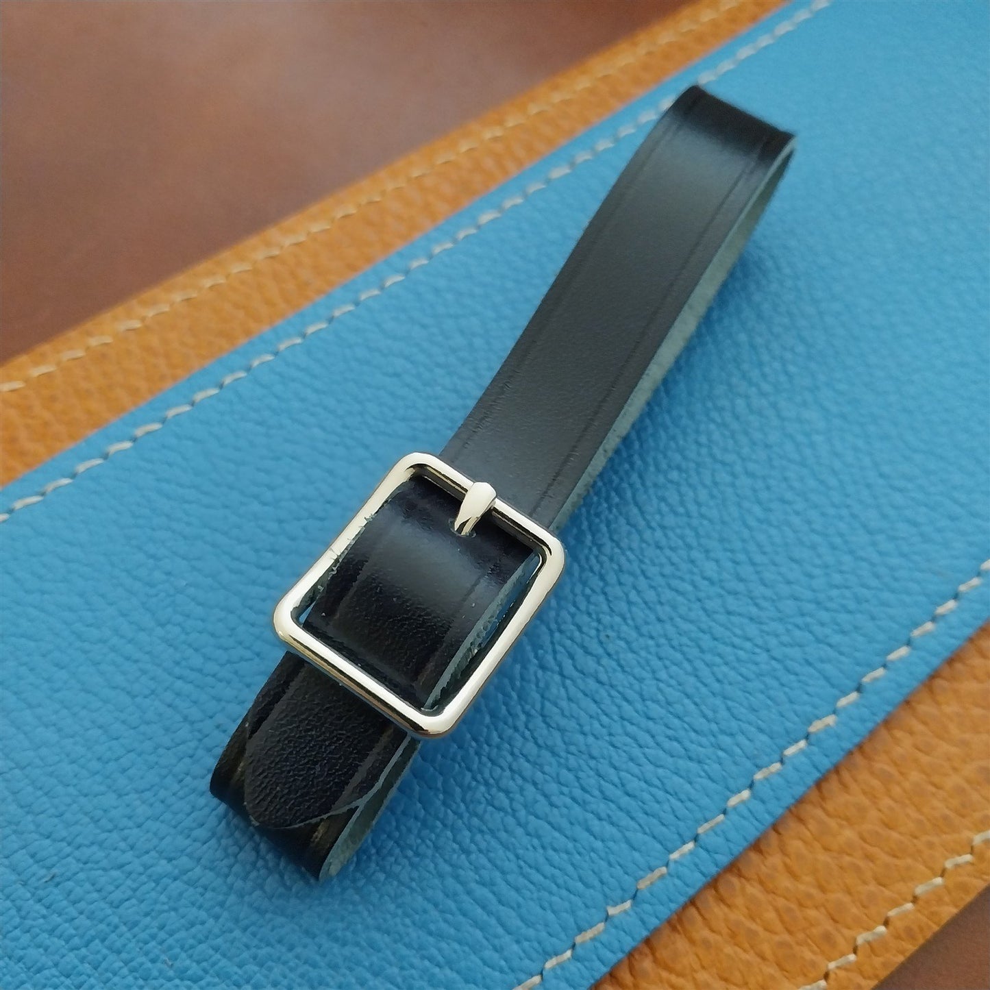 Ilcea Museum Calf Leather Pocket Watch Fob Strap & Polished Nickel Finish Buckle