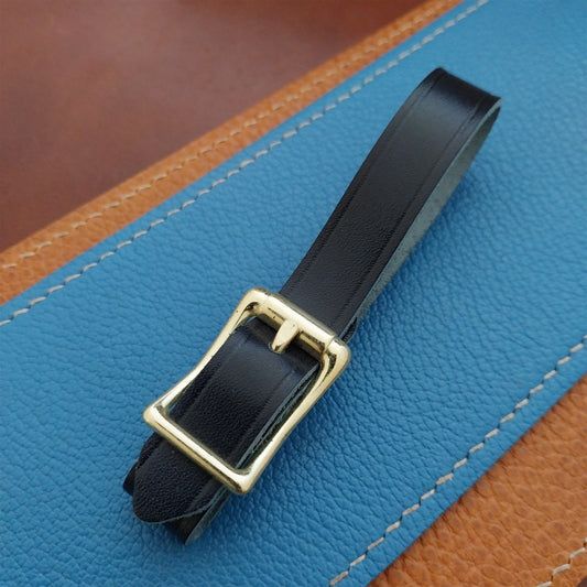 Ilcea Museum Calf Leather Pocket Watch Fob Strap & Polished Brass Finish Buckle