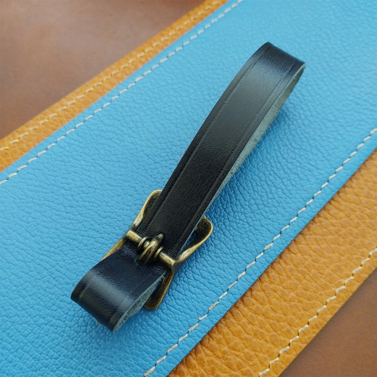 Ilcea Museum Calf Leather Pocket Watch Fob Strap & Antique Brass Finish Buckle