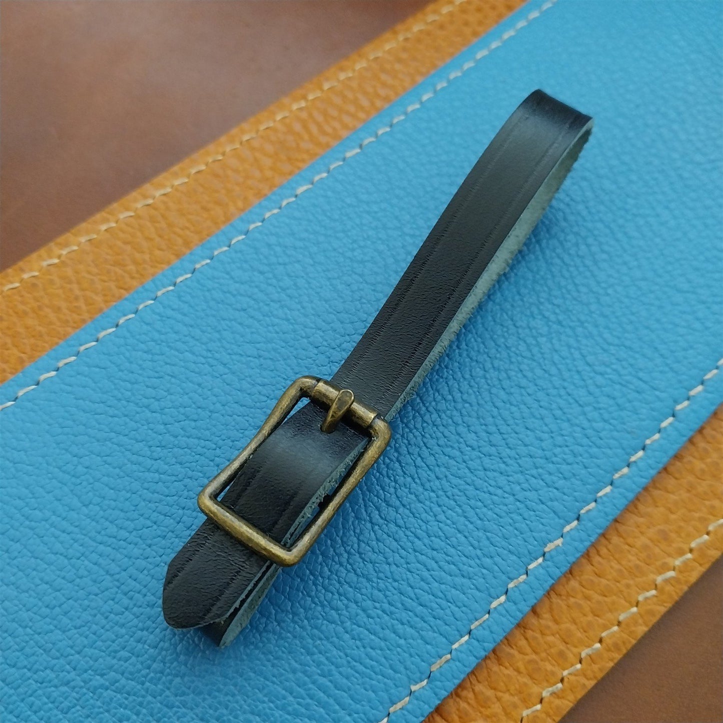 Ilcea Museum Calf Leather Pocket Watch Fob Strap & Antique Brass Finish Buckle