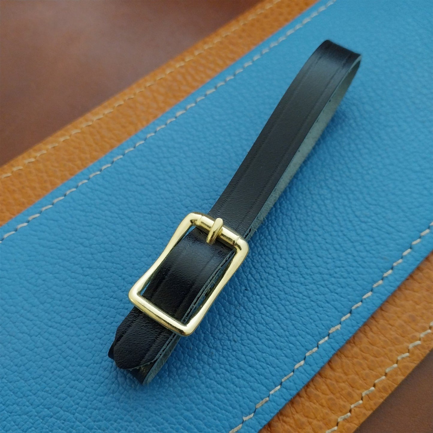 Ilcea Museum Calf Leather Pocket Watch Fob Strap & Polished Brass Finish Buckle