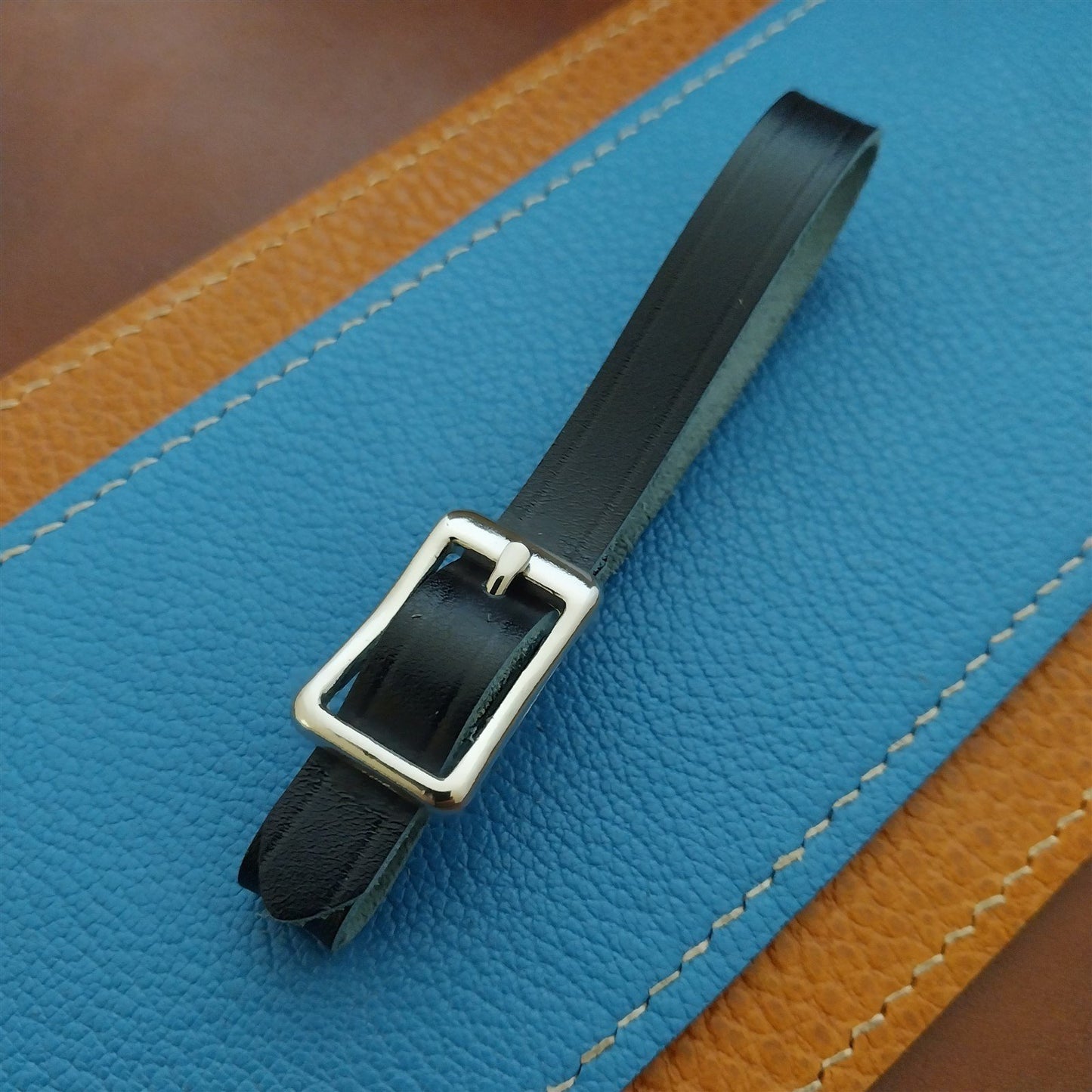 Ilcea Museum Calf Leather Pocket Watch Fob Strap & Polished Nickel Finish Buckle