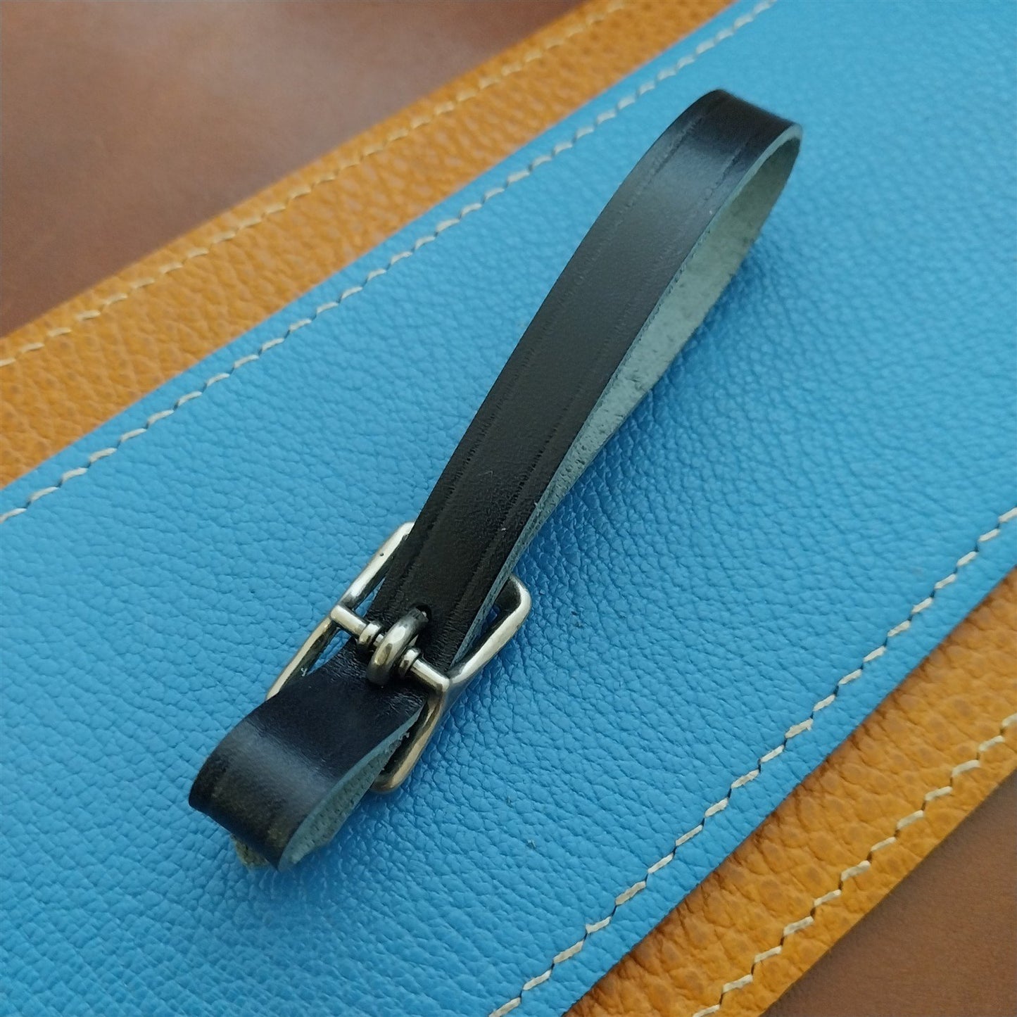 Ilcea Museum Calf Leather Pocket Watch Fob Strap & Antique Nickel Finish Buckle