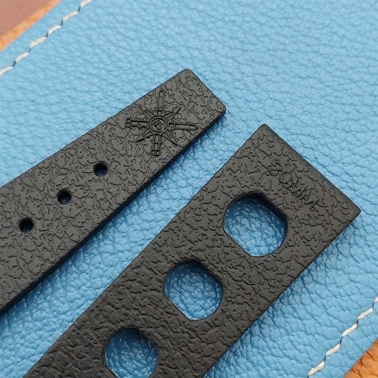 20mm TPU Rubber Black Tropical Sport Diver Rally Watch Strap