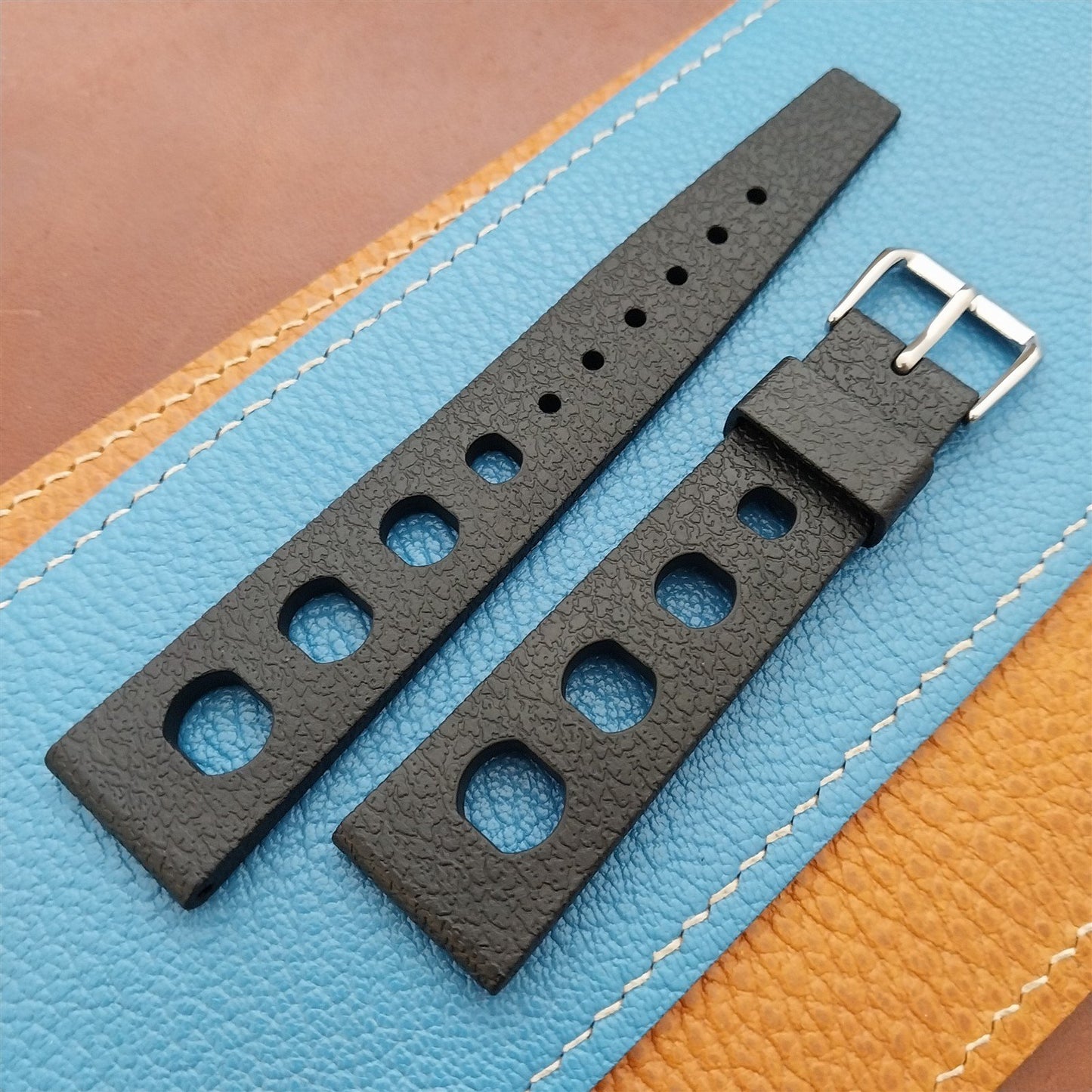 20mm TPU Rubber Black Tropical Sport Diver Rally Watch Strap