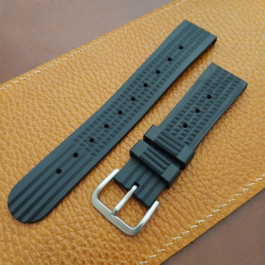 20mm TPU Rubber Black 6105 Waffle Divers Watch Strap
