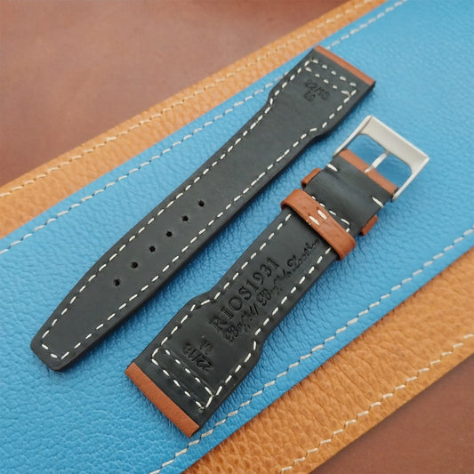 22mm Rios Typhoon Buffalo Leather 22/18 Aviator Pilot Watch Strap