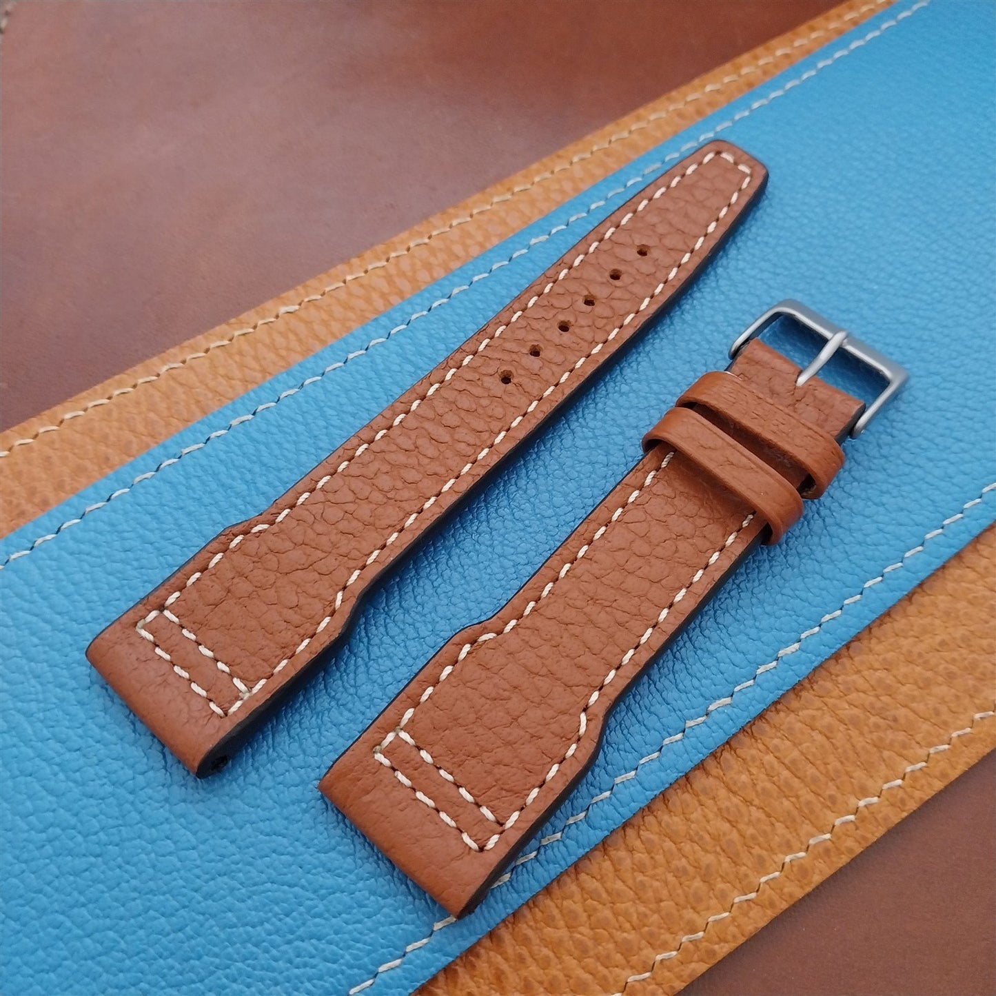 22mm Rios Typhoon Buffalo Leather 22/18 Aviator Pilot Watch Strap