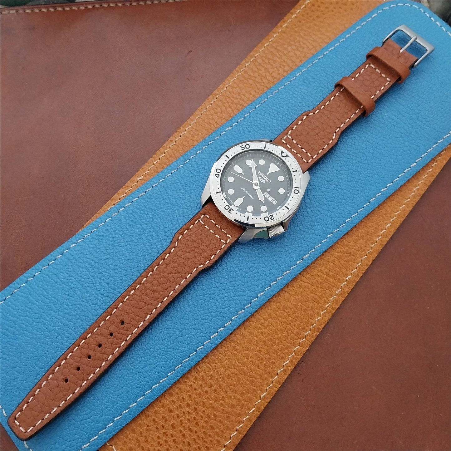 22mm Rios Typhoon Buffalo Leather 22/18 Aviator Pilot Watch Strap