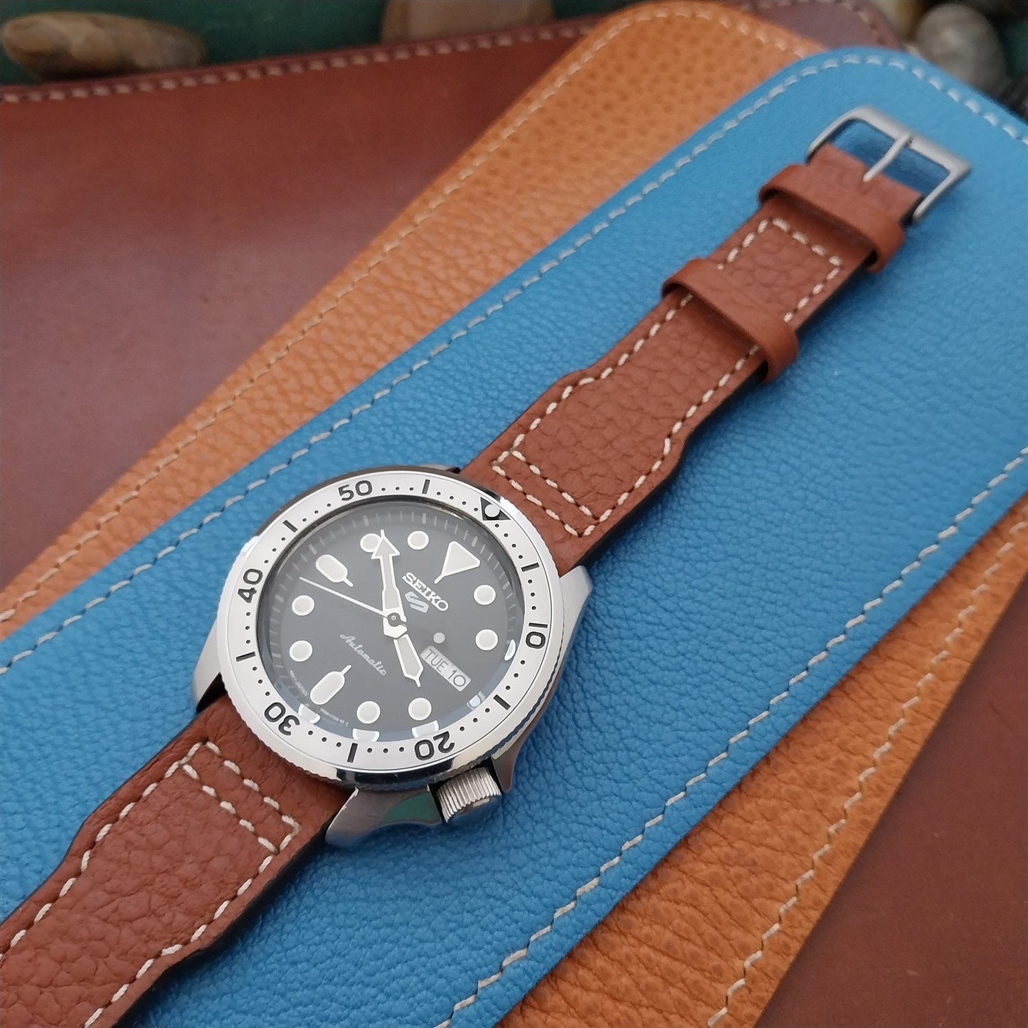 22mm Rios Typhoon Buffalo Leather 22/18 Aviator Pilot Watch Strap