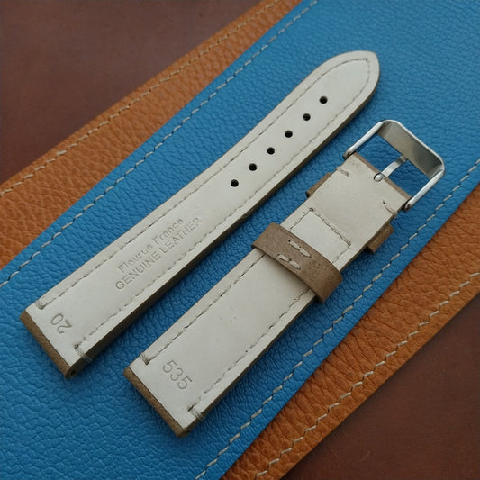 20mm Fleurus France Natural Camel Leather Watch Strap