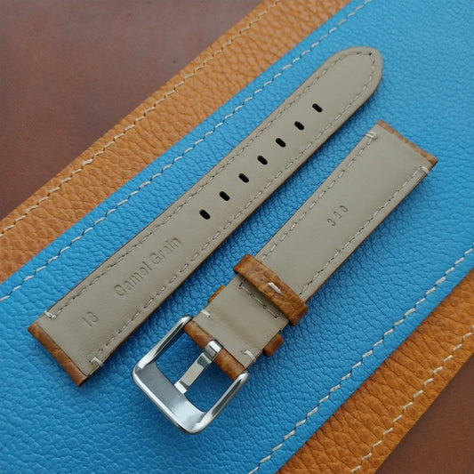 18mm Camel Leather Semi-Padded Tapered 18/16 Watch Strap