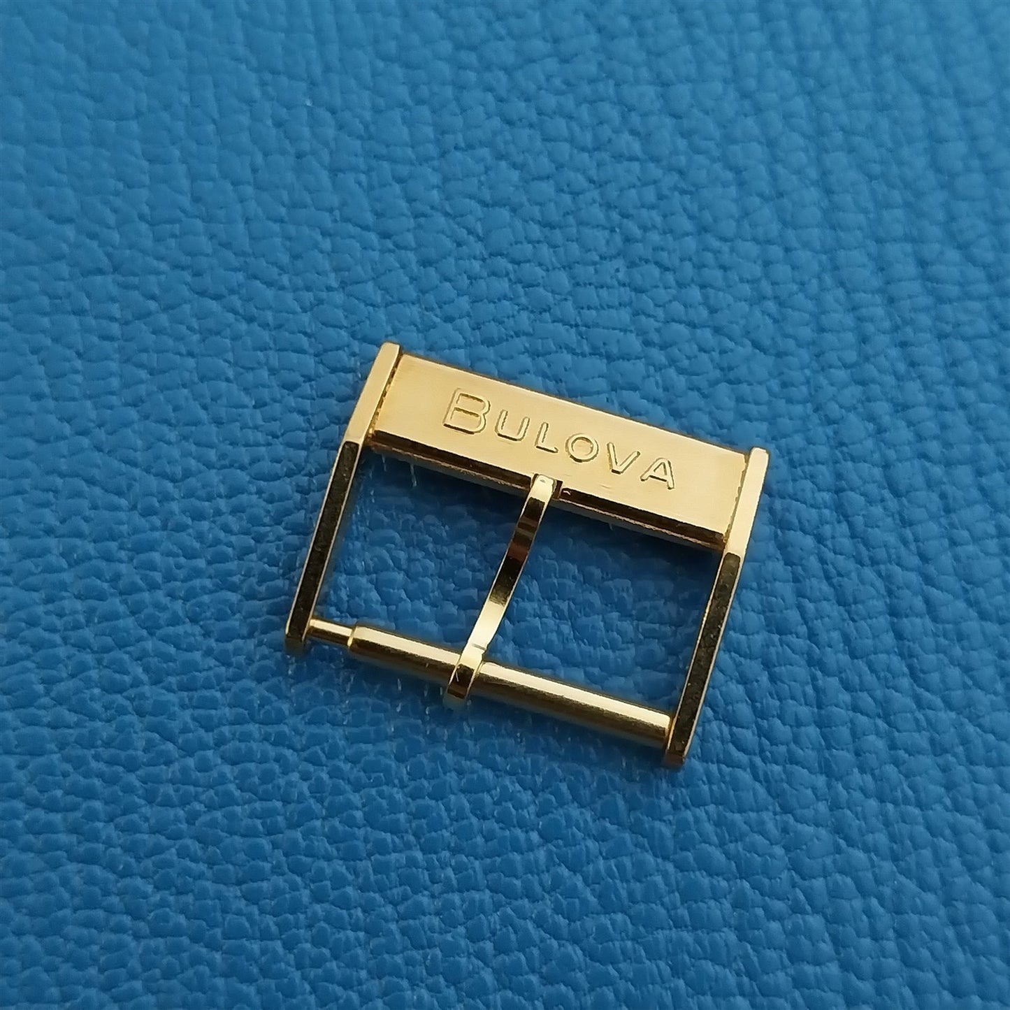 16mm Vintage Bulova Logo Yellow Gold-Tone Unused Watch Strap Buckle
