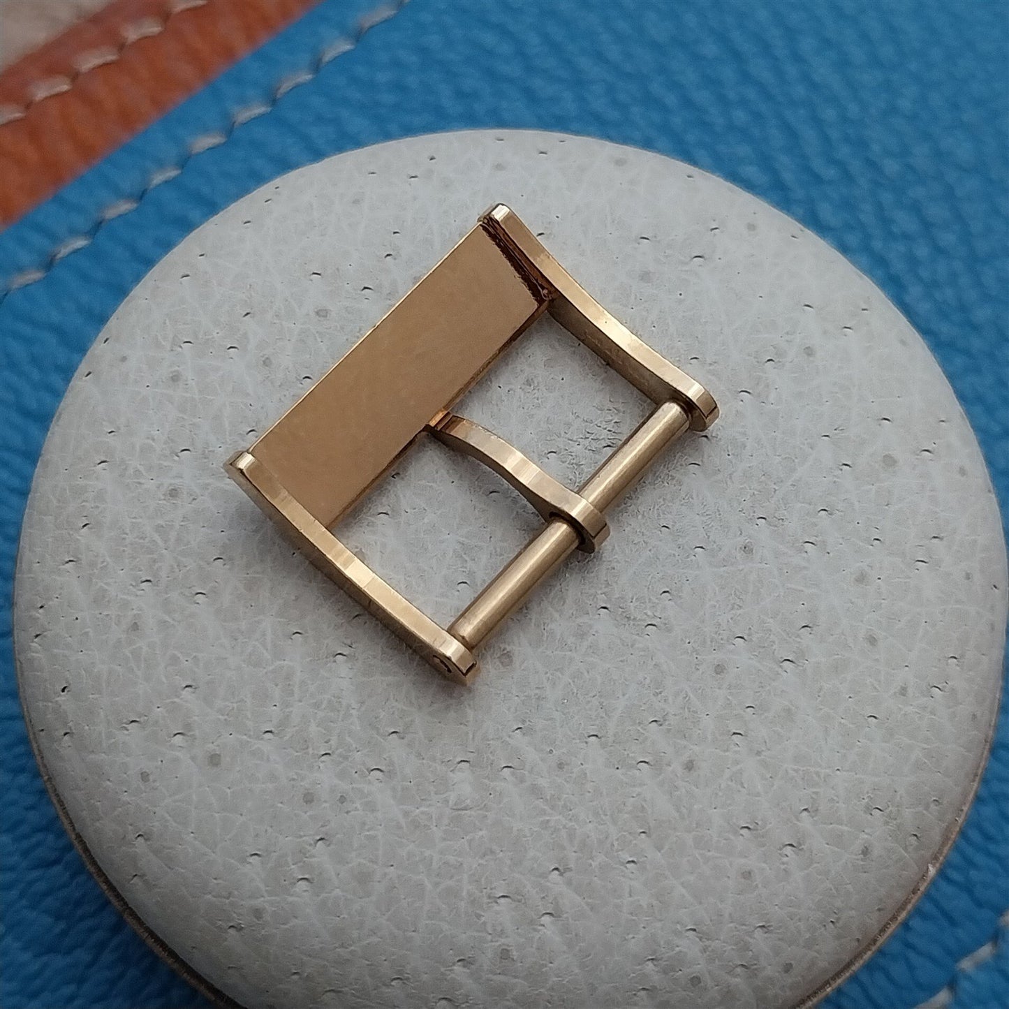 16mm Vintage Bulova Logo Yellow Gold-Tone Unused Watch Strap Buckle