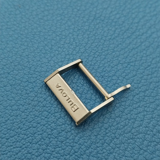 16mm Vintage Bulova Logo Silver-Tone Unused Watch Strap Buckle