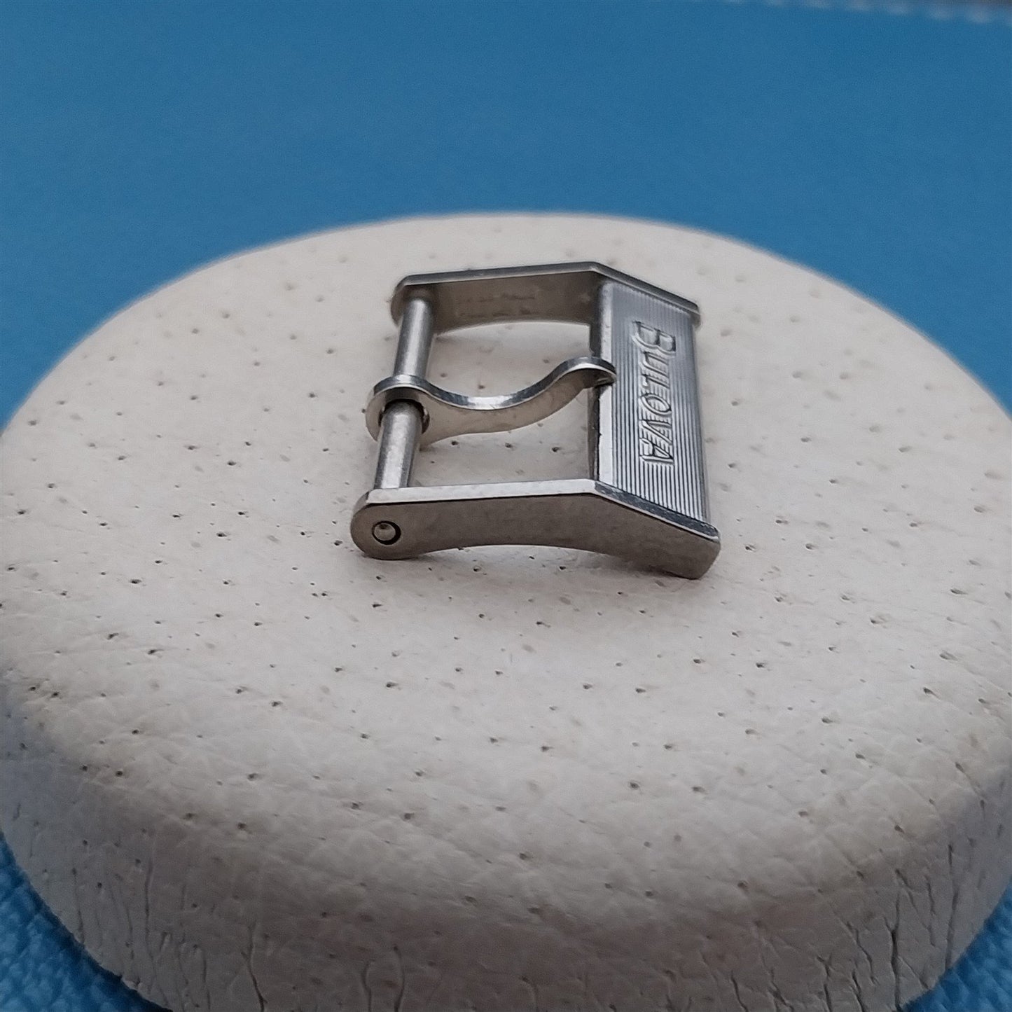 16mm Vintage Bulova Logo Silver-Tone Unused Watch Strap Buckle