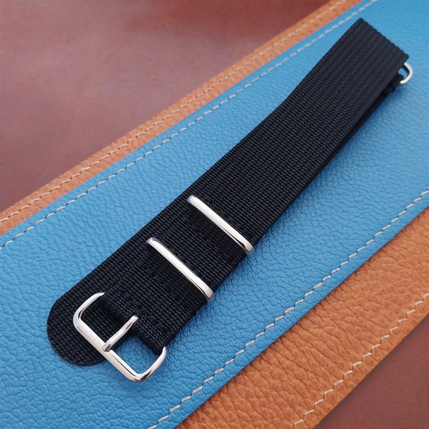 22mm Ribbed Black Nylon Classic G10 MoD Watch Strap