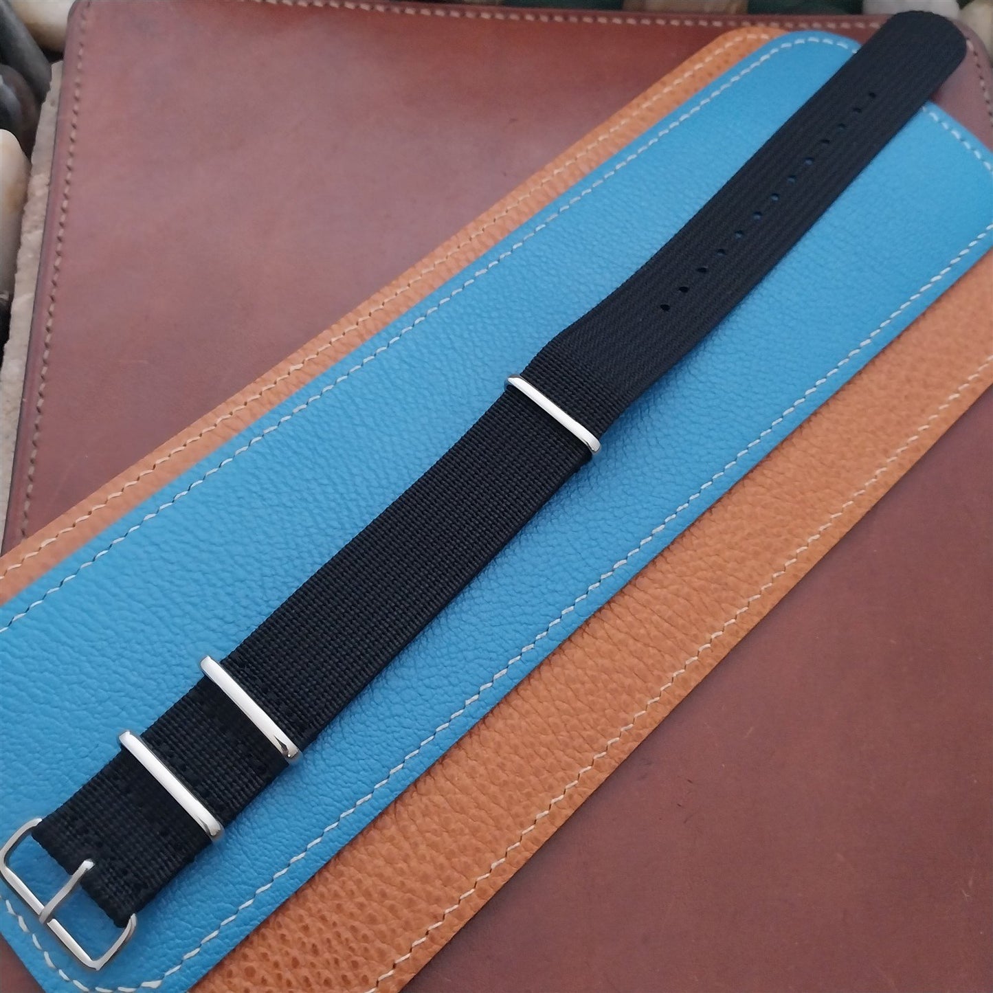 22mm Ribbed Black Nylon Classic G10 MoD Watch Strap