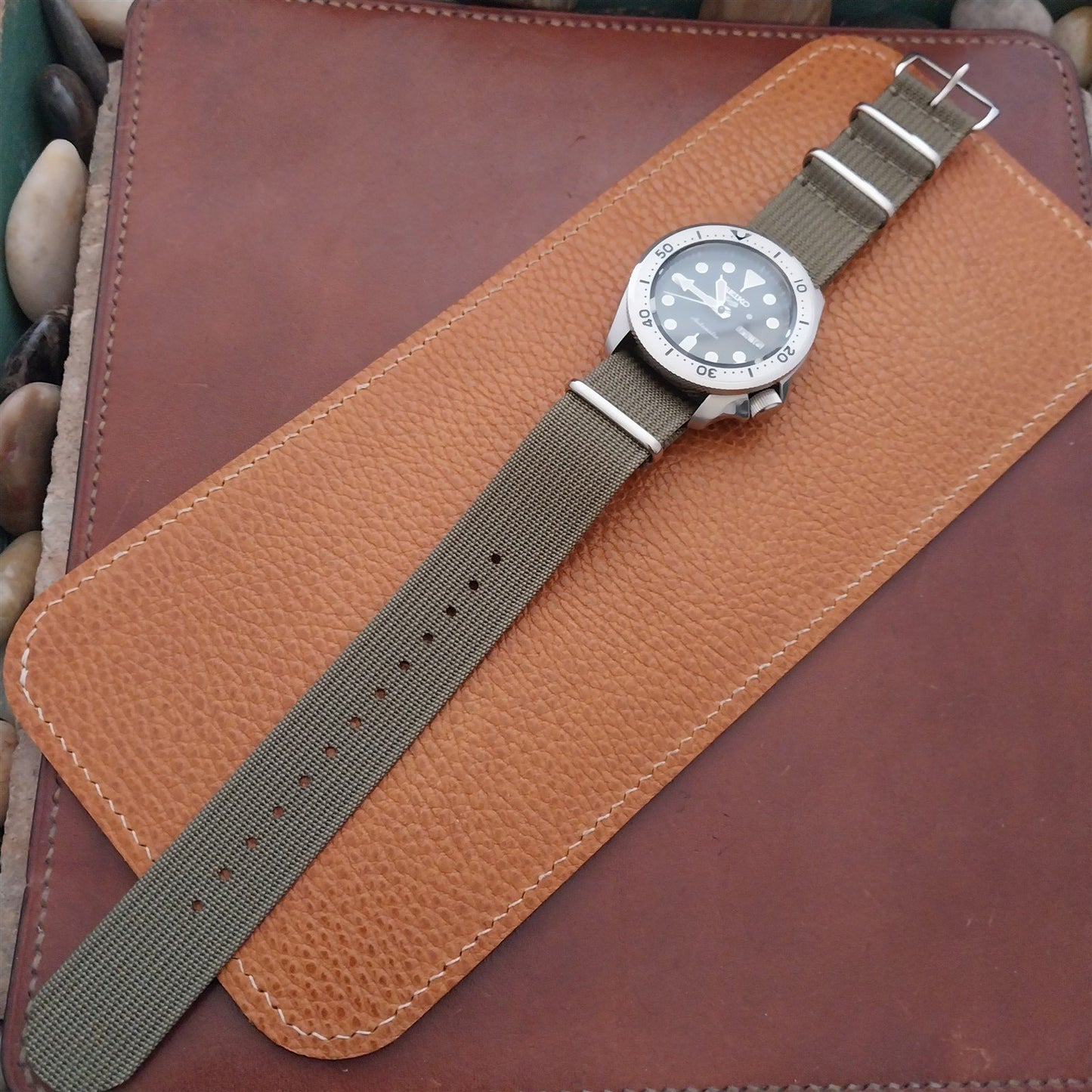 22mm Ribbed Black Nylon Classic G10 MoD Watch Strap