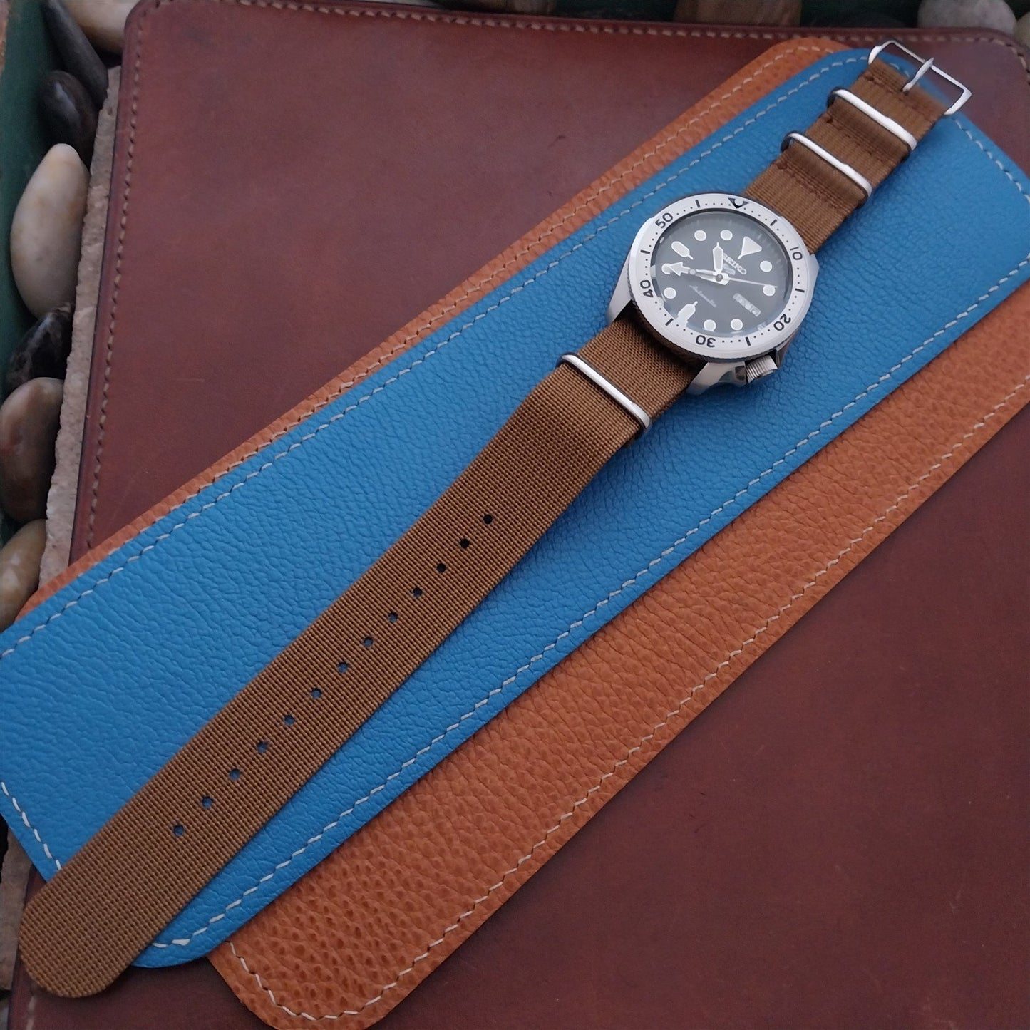 22mm Ribbed Black Nylon Classic G10 MoD Watch Strap