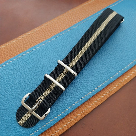 20mm Black & Tan Striped Nylon Classic G10 MoD Watch Strap