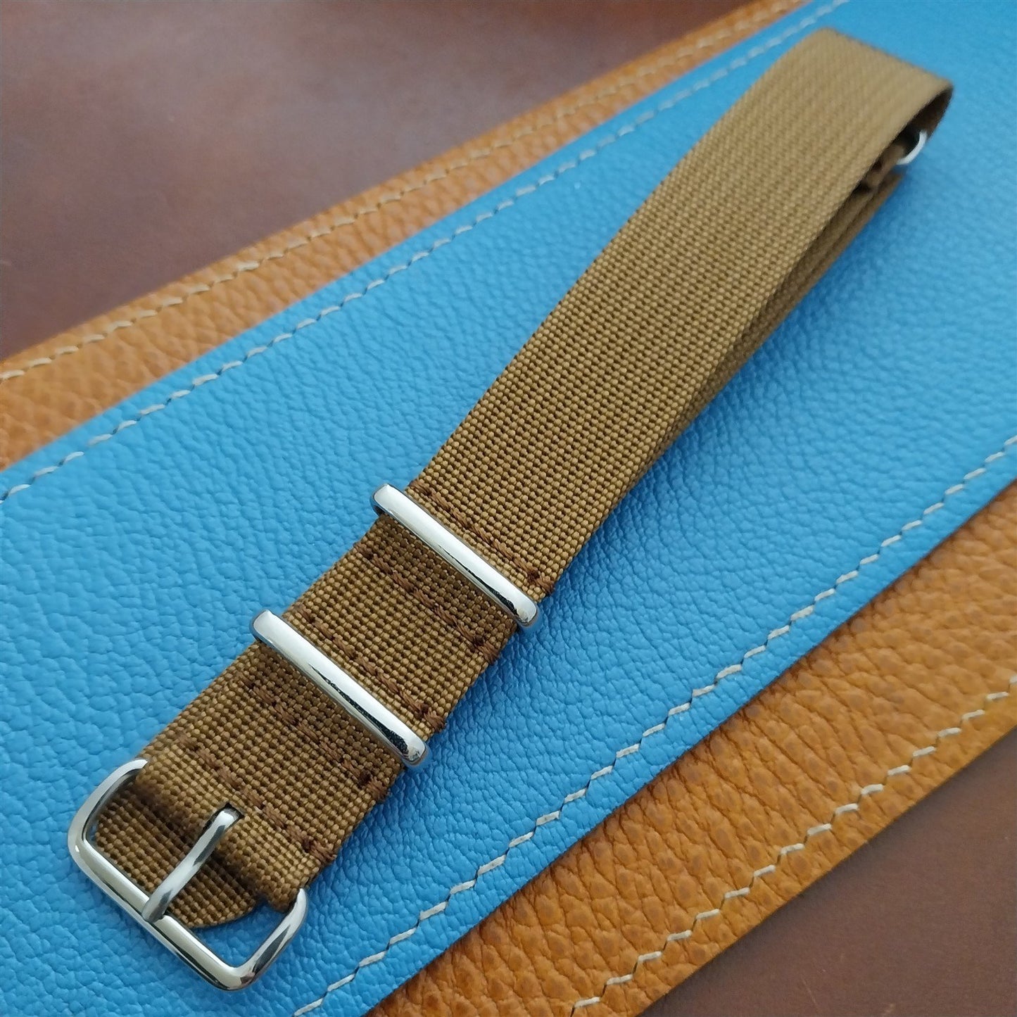 20mm Tan Ribbed Nylon Classic G10 MoD Watch Strap