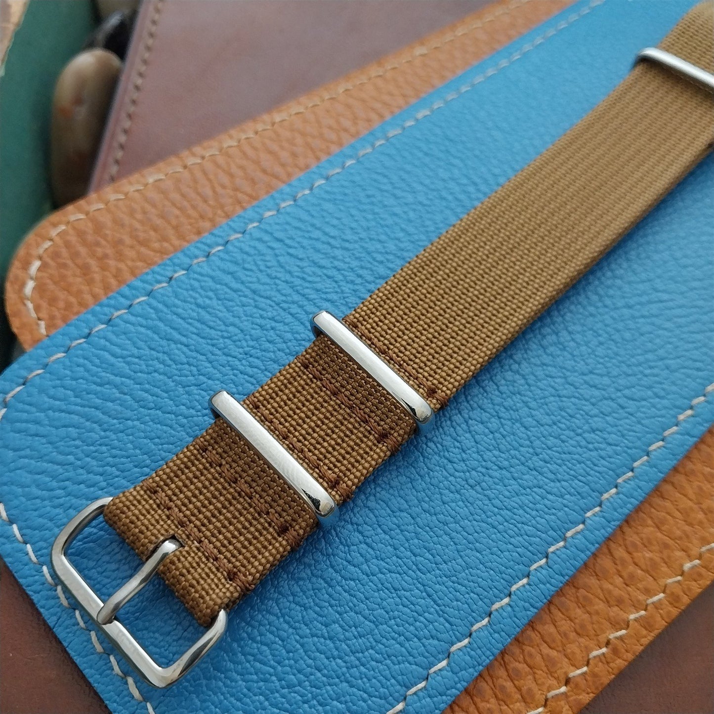 20mm Tan Ribbed Nylon Classic G10 MoD Watch Strap