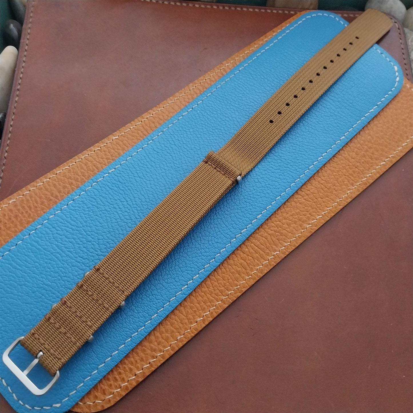 20mm Tan Ribbed Nylon Classic G10 MoD Watch Strap