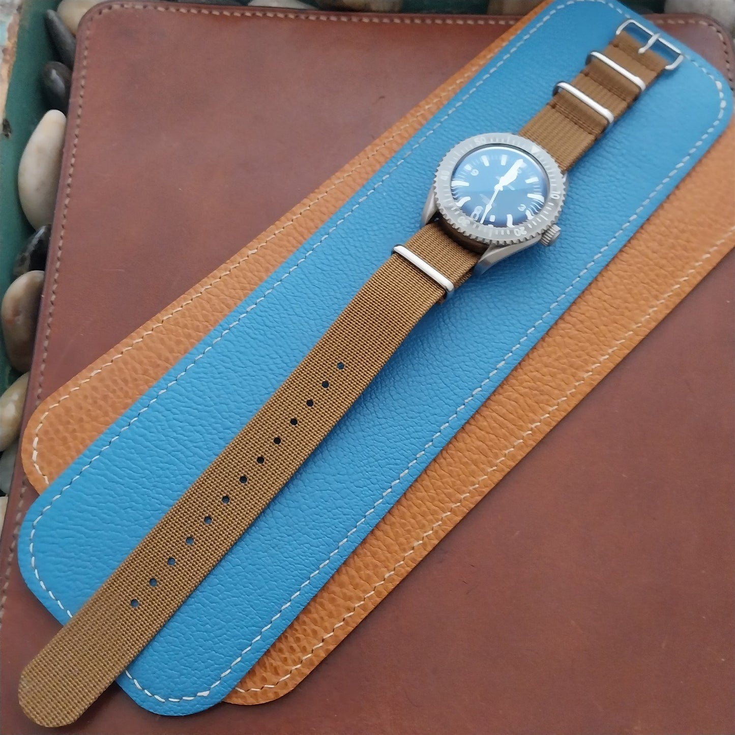 20mm Tan Ribbed Nylon Classic G10 MoD Watch Strap