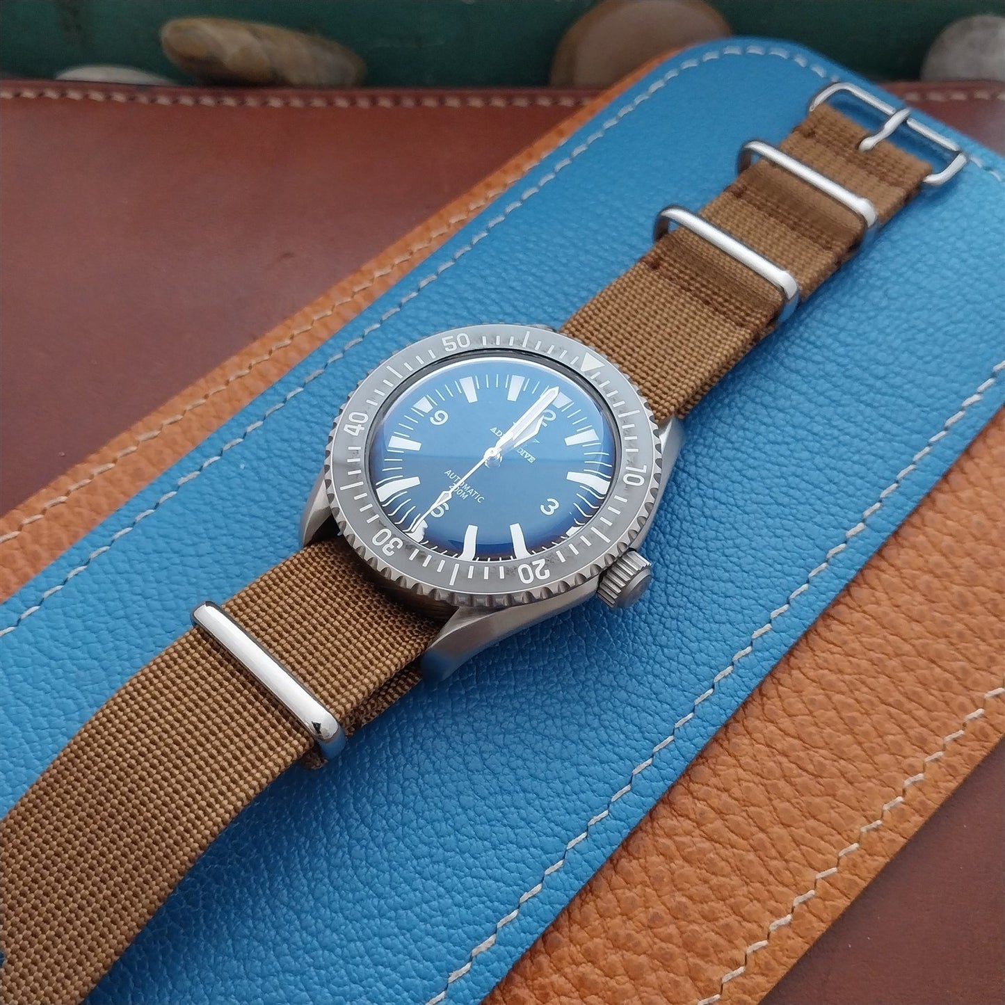 20mm Tan Ribbed Nylon Classic G10 MoD Watch Strap