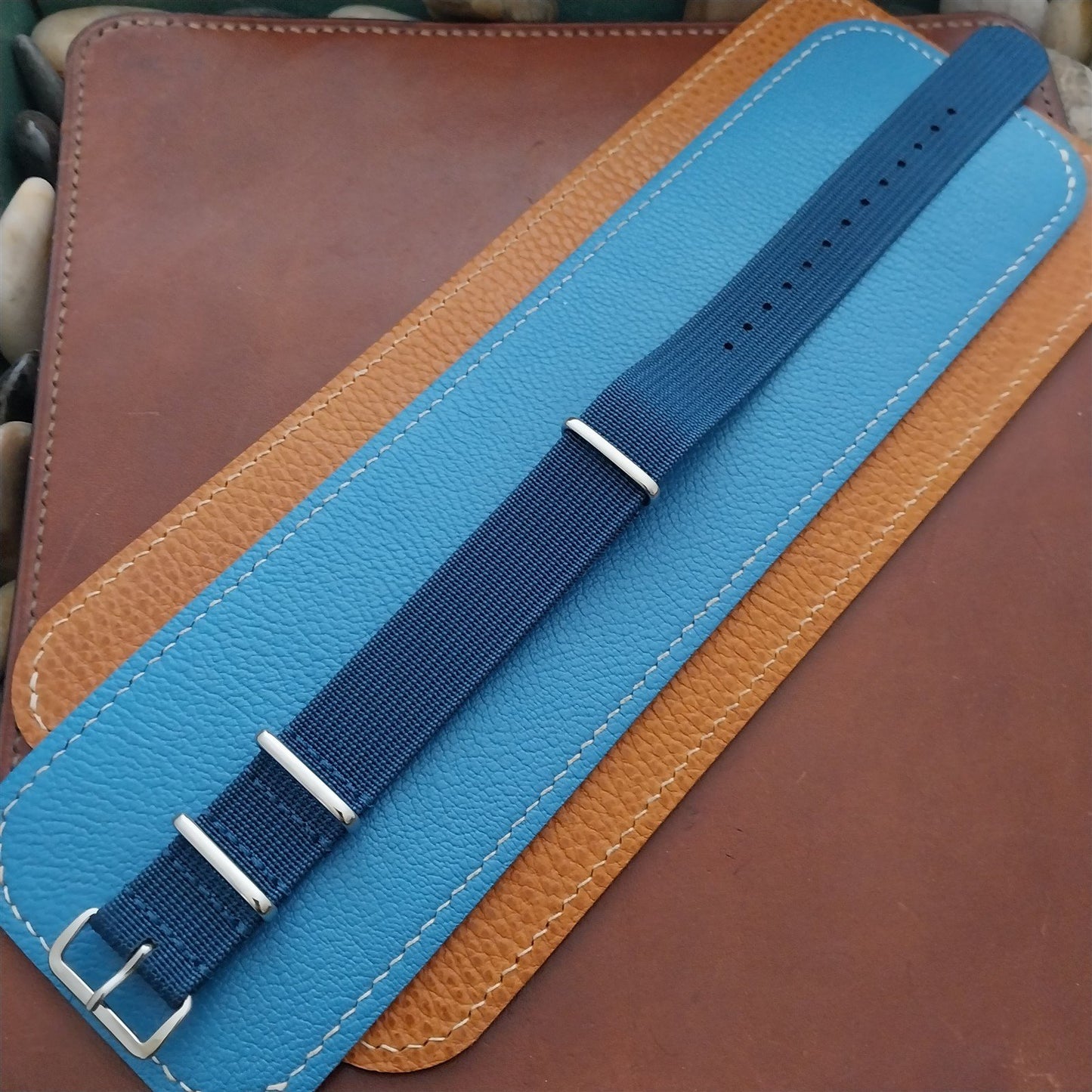 20mm Ribbed Blue Nylon Classic G10 MoD Watch Strap