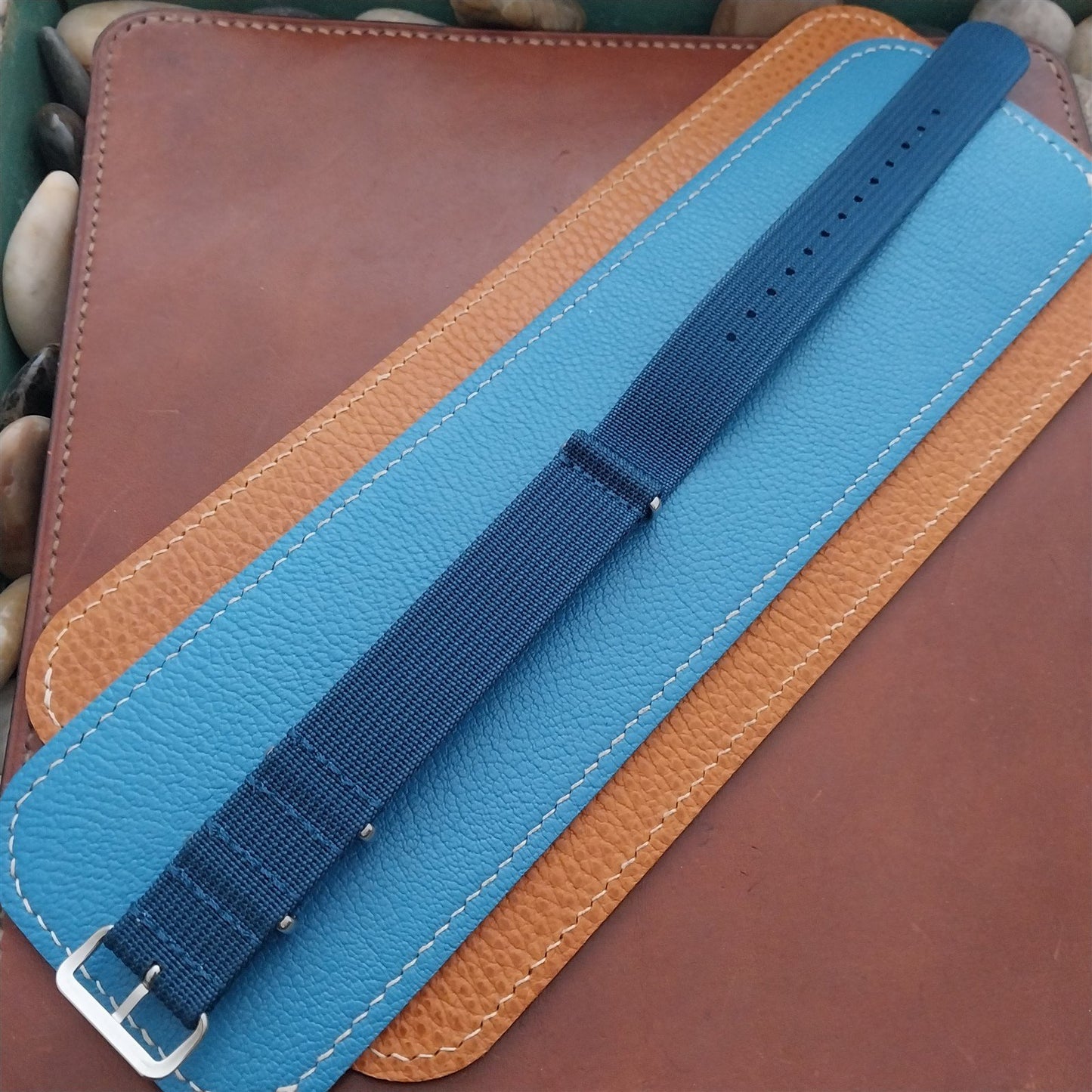 20mm Ribbed Blue Nylon Classic G10 MoD Watch Strap