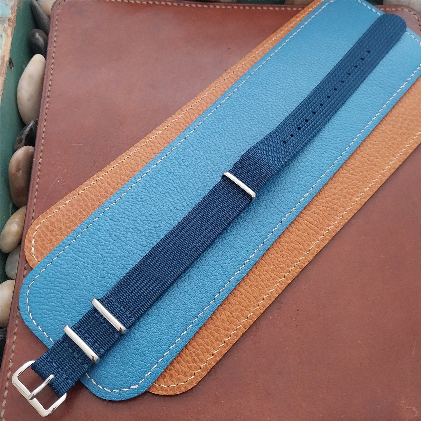 18mm Ribbed Blue Nylon Classic G10 MoD Watch Strap