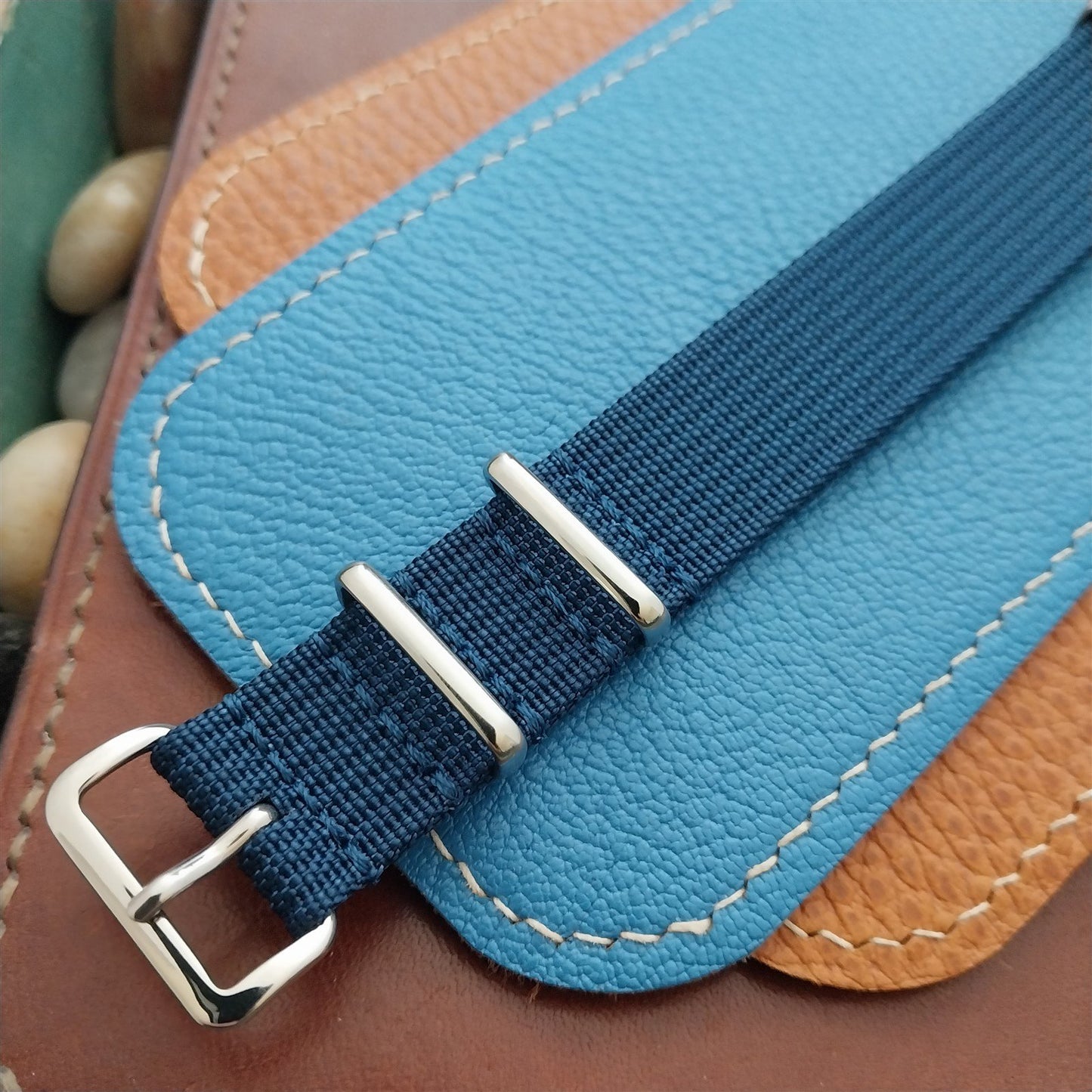 18mm Ribbed Blue Nylon Classic G10 MoD Watch Strap
