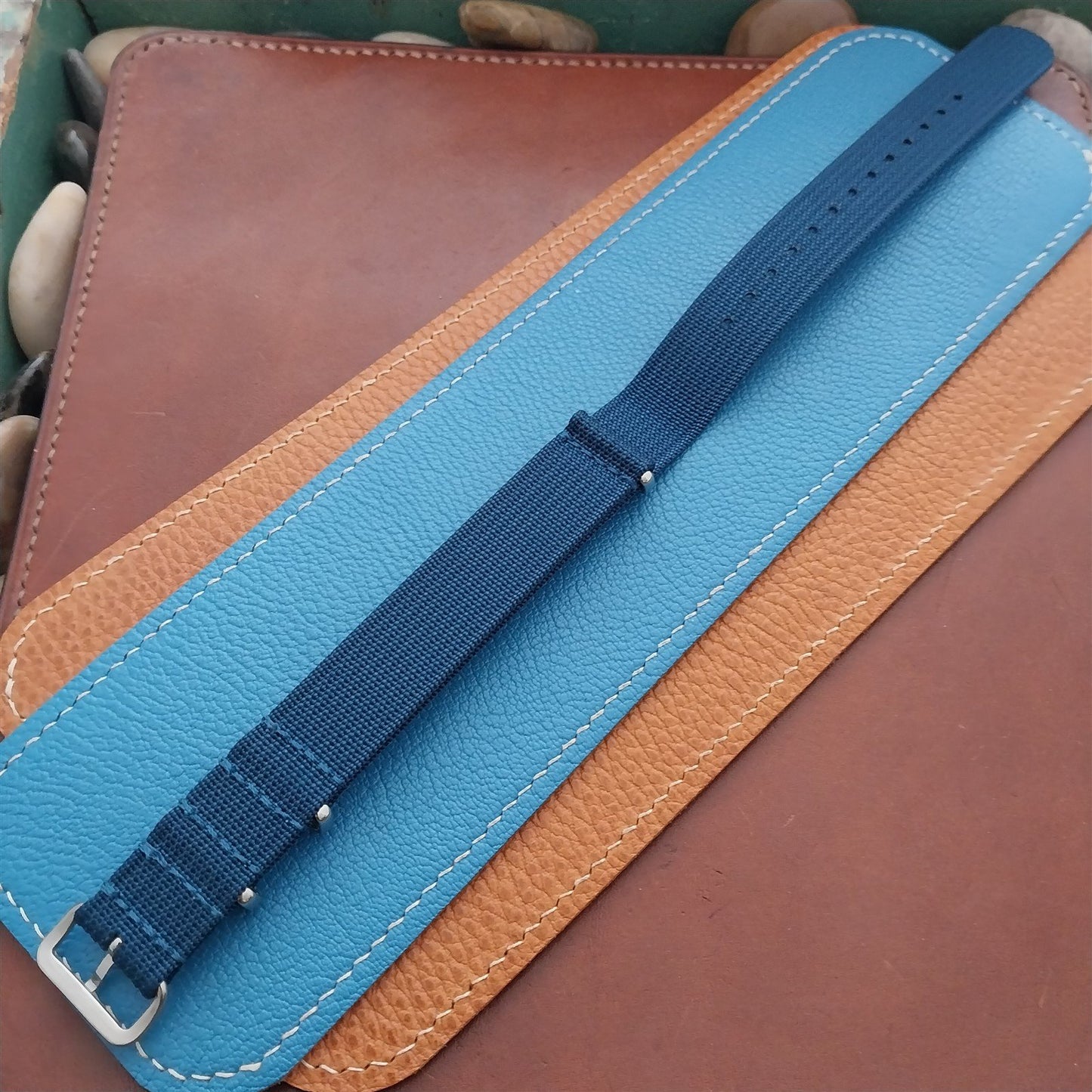 18mm Ribbed Blue Nylon Classic G10 MoD Watch Strap